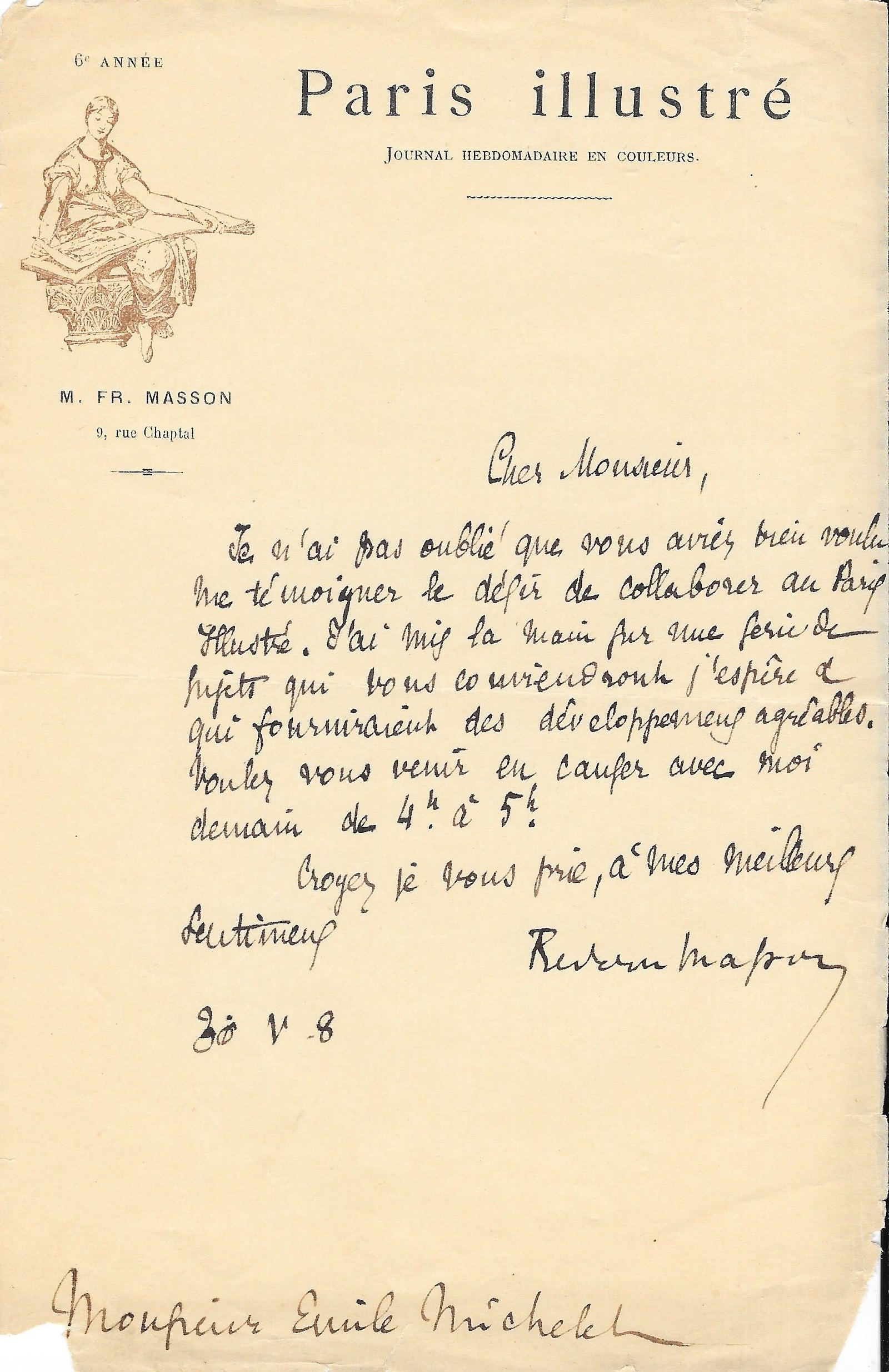 1908 mai 30 FM lettres à V.E. Michelet